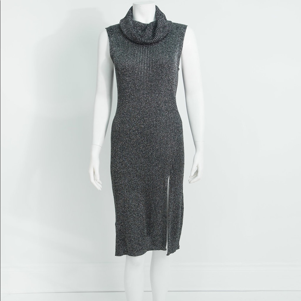 BCBGMAXAZRIA Turtleneck Sparkle Night Out Dress